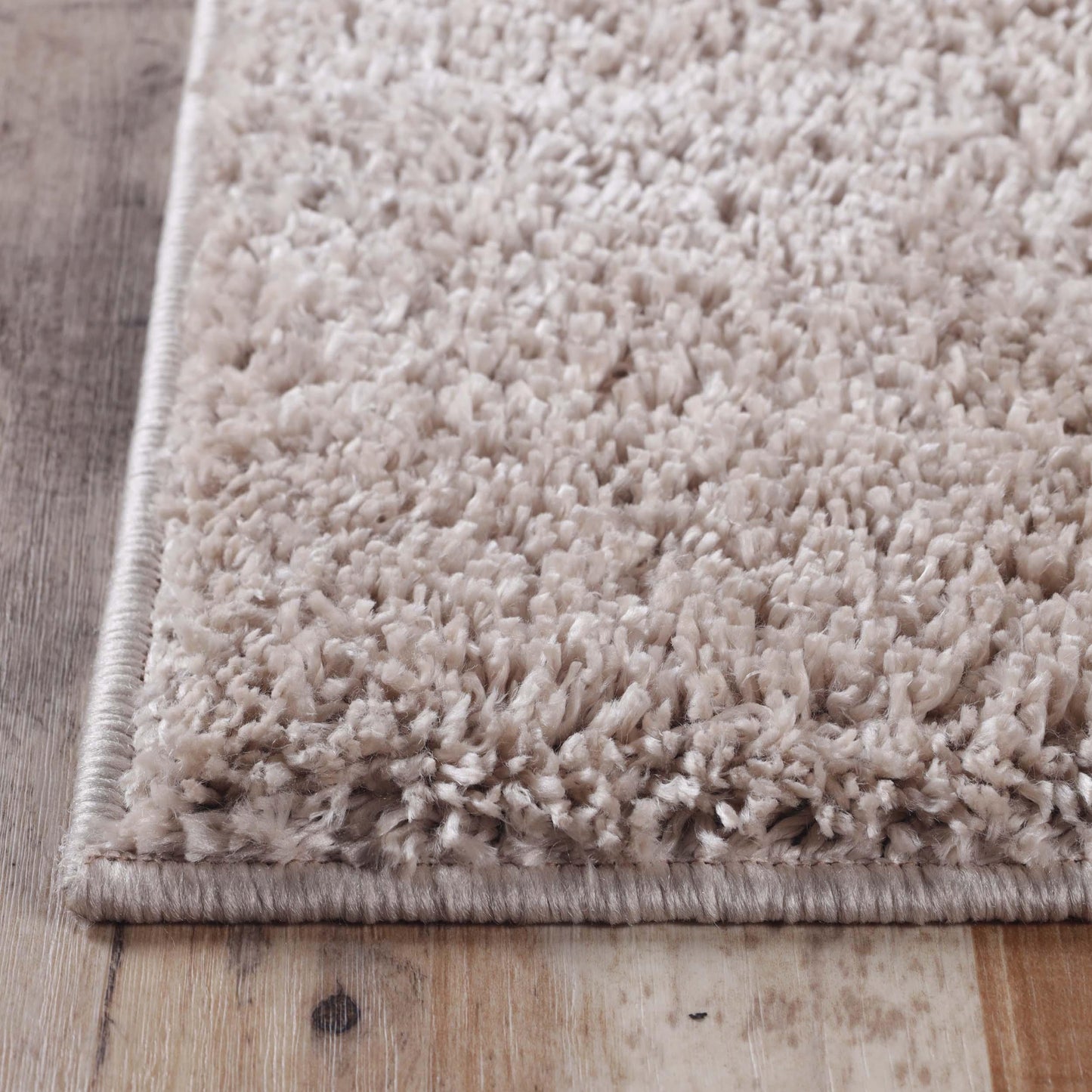  Superior Solid Indoor Plush Shag Area Rug Or Runner Or Round Rug - Beige