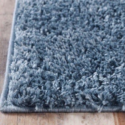 Superior Solid Indoor Plush Shag Area Rug Or Runner Or Round Rug - Blue