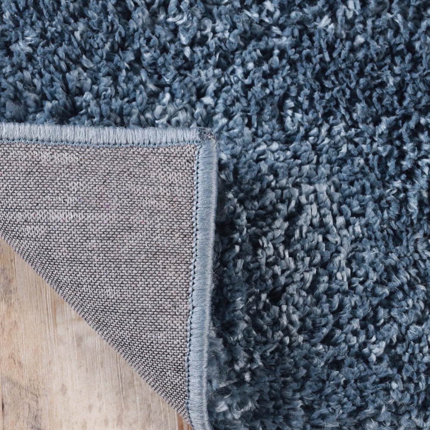  Superior Solid Indoor Plush Shag Area Rug Or Runner Or Round Rug - Blue