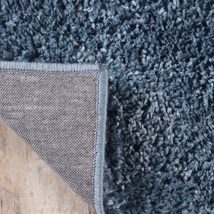  Superior Solid Indoor Plush Shag Area Rug Or Runner Or Round Rug - Blue