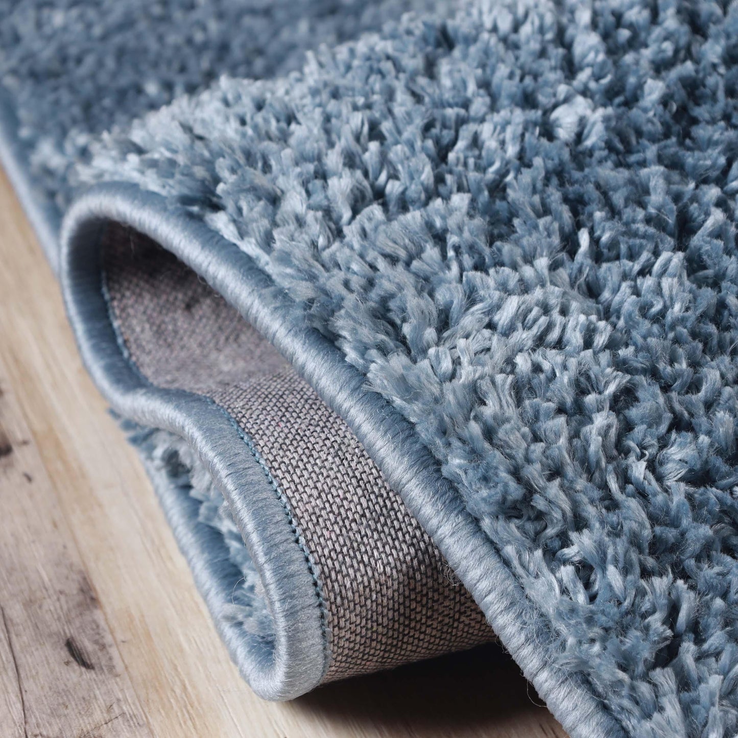  Superior Solid Indoor Plush Shag Area Rug Or Runner Or Round Rug - Blue