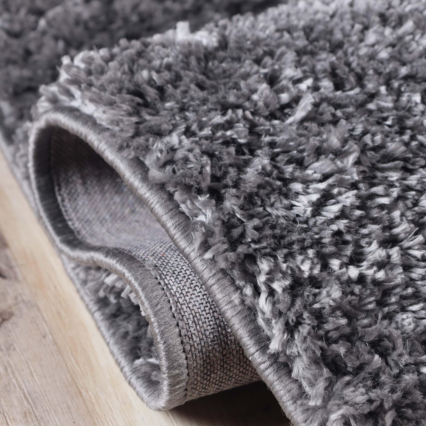  Superior Solid Indoor Plush Shag Area Rug Or Runner Or Round Rug - grey