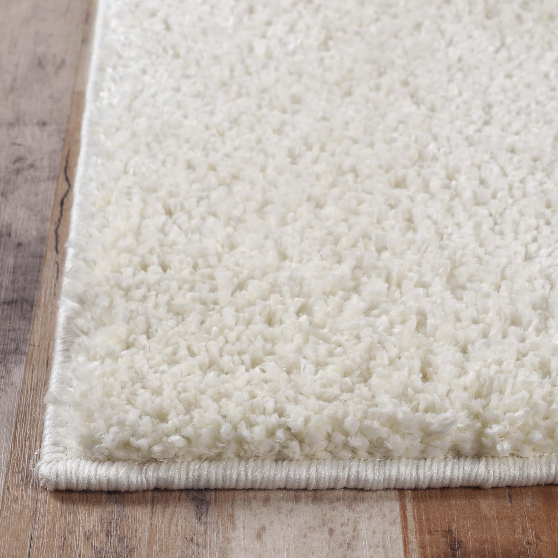  Superior Solid Indoor Plush Shag Area Rug Or Runner Or Round Rug - Ivory