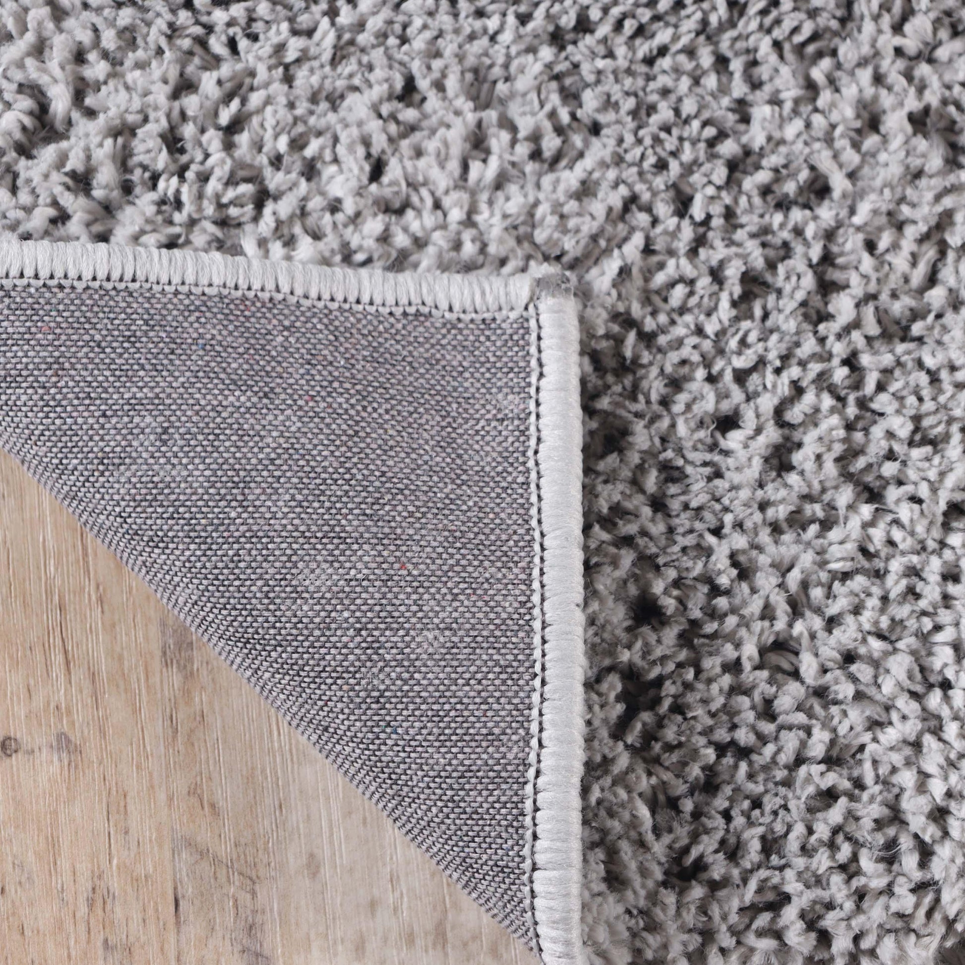  Superior Solid Indoor Plush Shag Area Rug Or Runner Or Round Rug - Silver