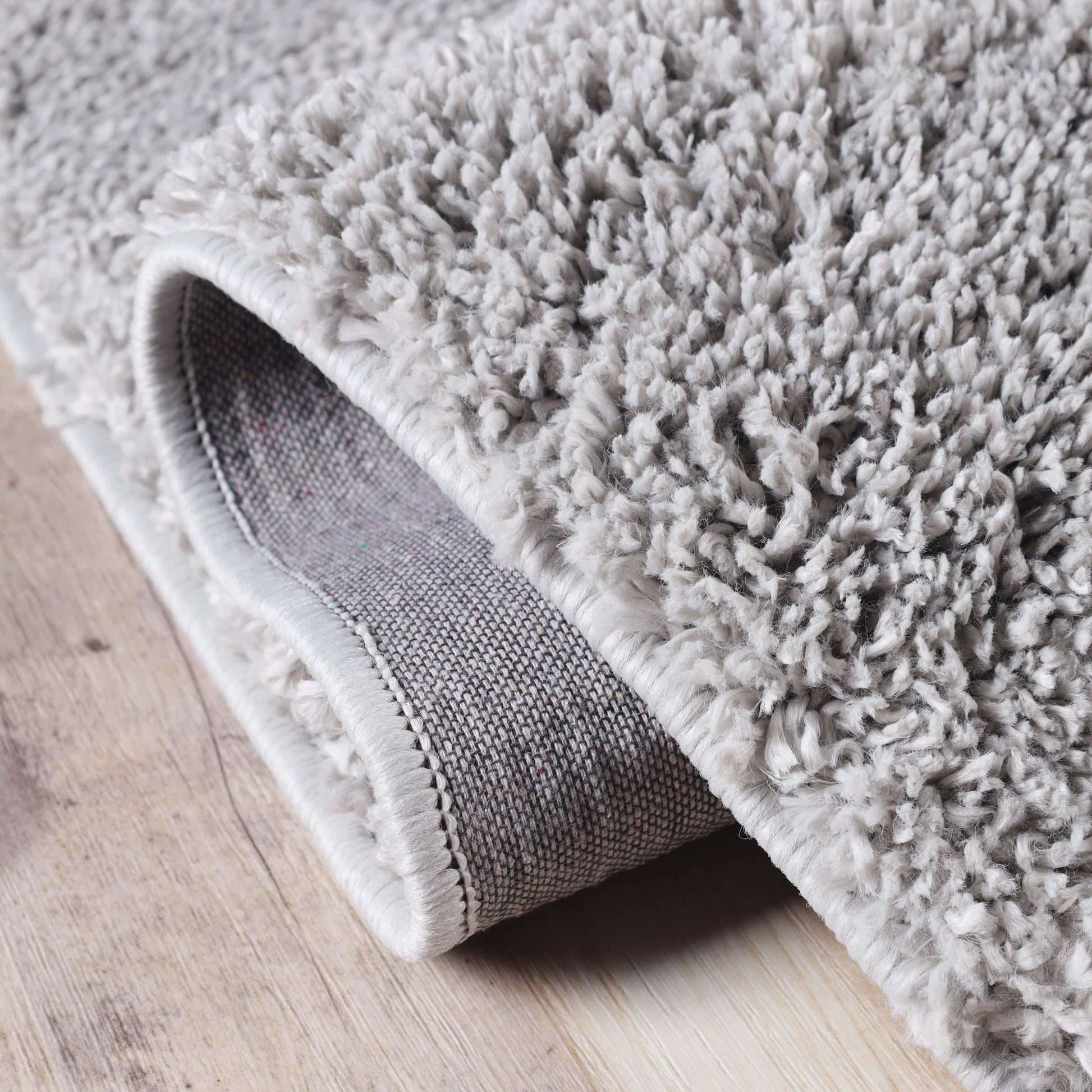  Superior Solid Indoor Plush Shag Area Rug Or Runner Or Round Rug - Silver