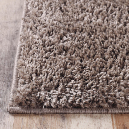  Superior Solid Indoor Plush Shag Area Rug Or Runner Or Round Rug - Taupe