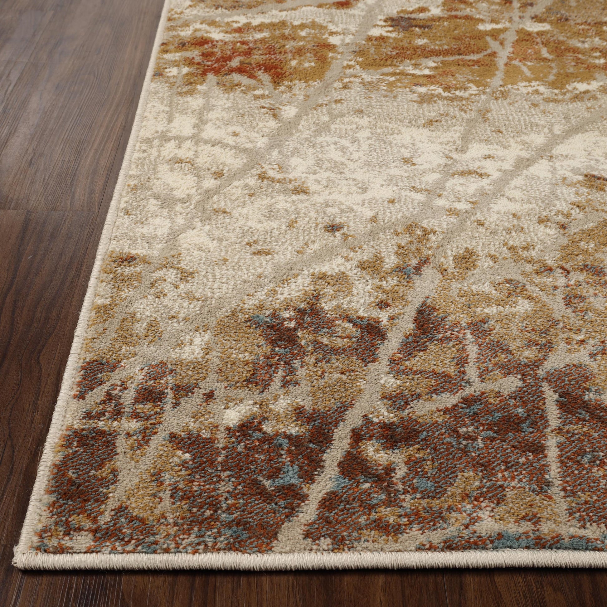 Superior Fifi Modern Branches Indoor Area Rug or Runner - Cream-Rust