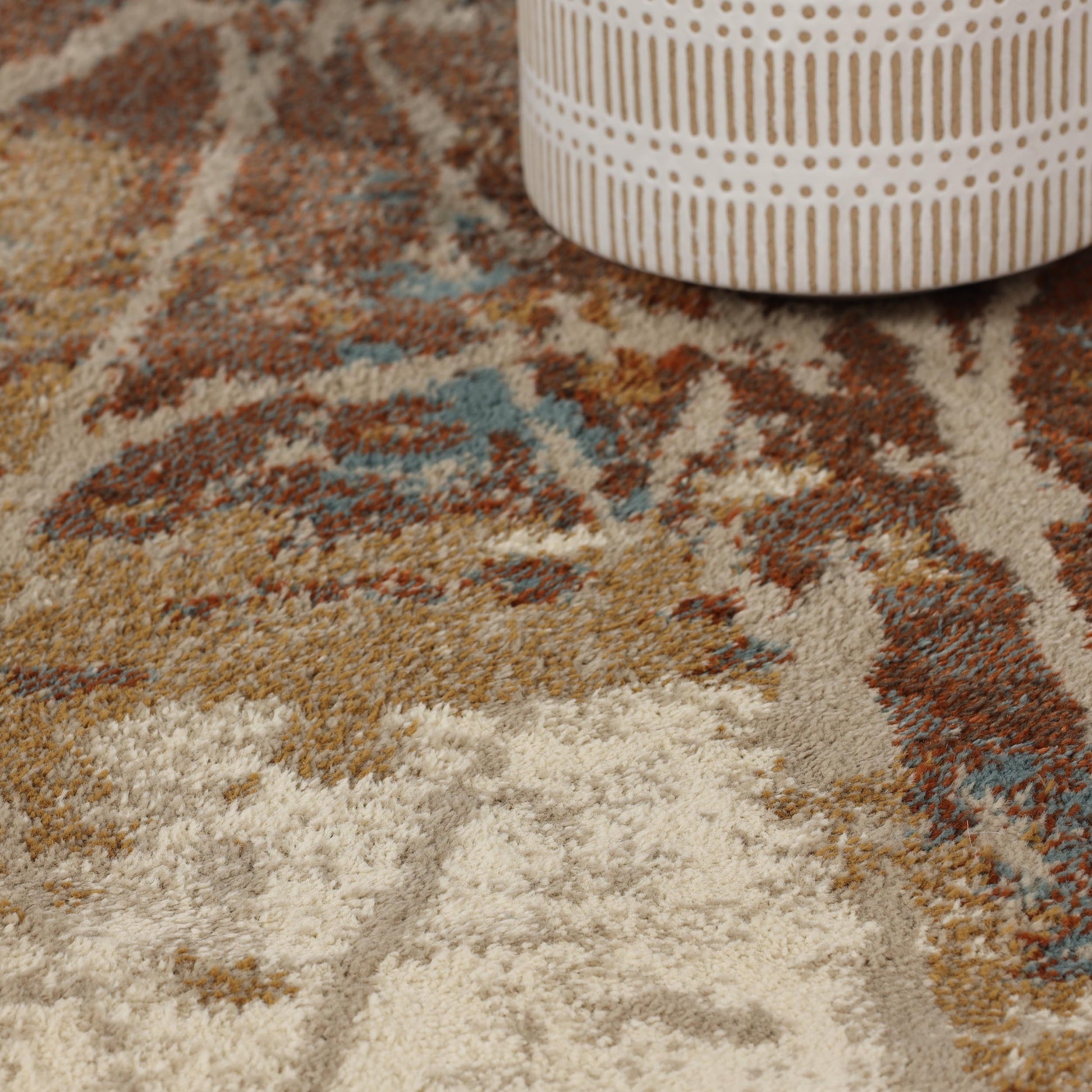 Superior Jezabel Traditional Floral Non-Slip Indoor Washable Area Rug - Cream-Rust