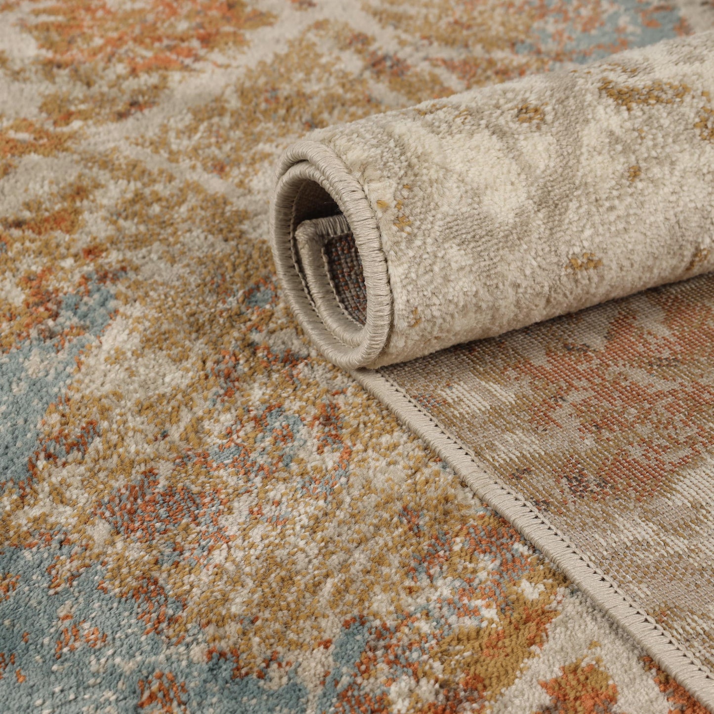 Superior Jezabel Traditional Floral Non-Slip Indoor Washable Area Rug - Cream-Rust