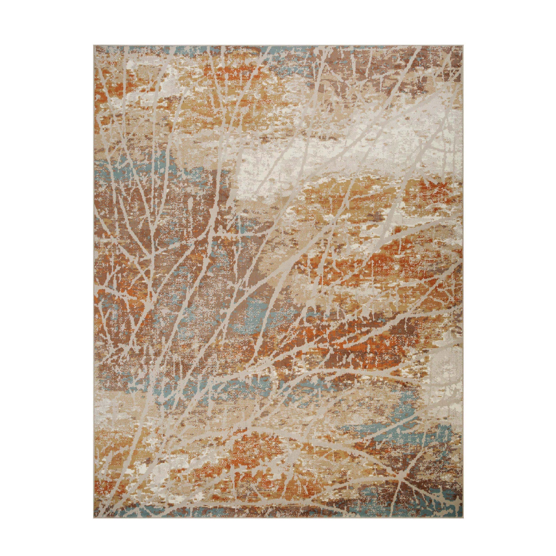 Superior Fifi Modern Branches Indoor Area Rug or Runner - Cream-Rust