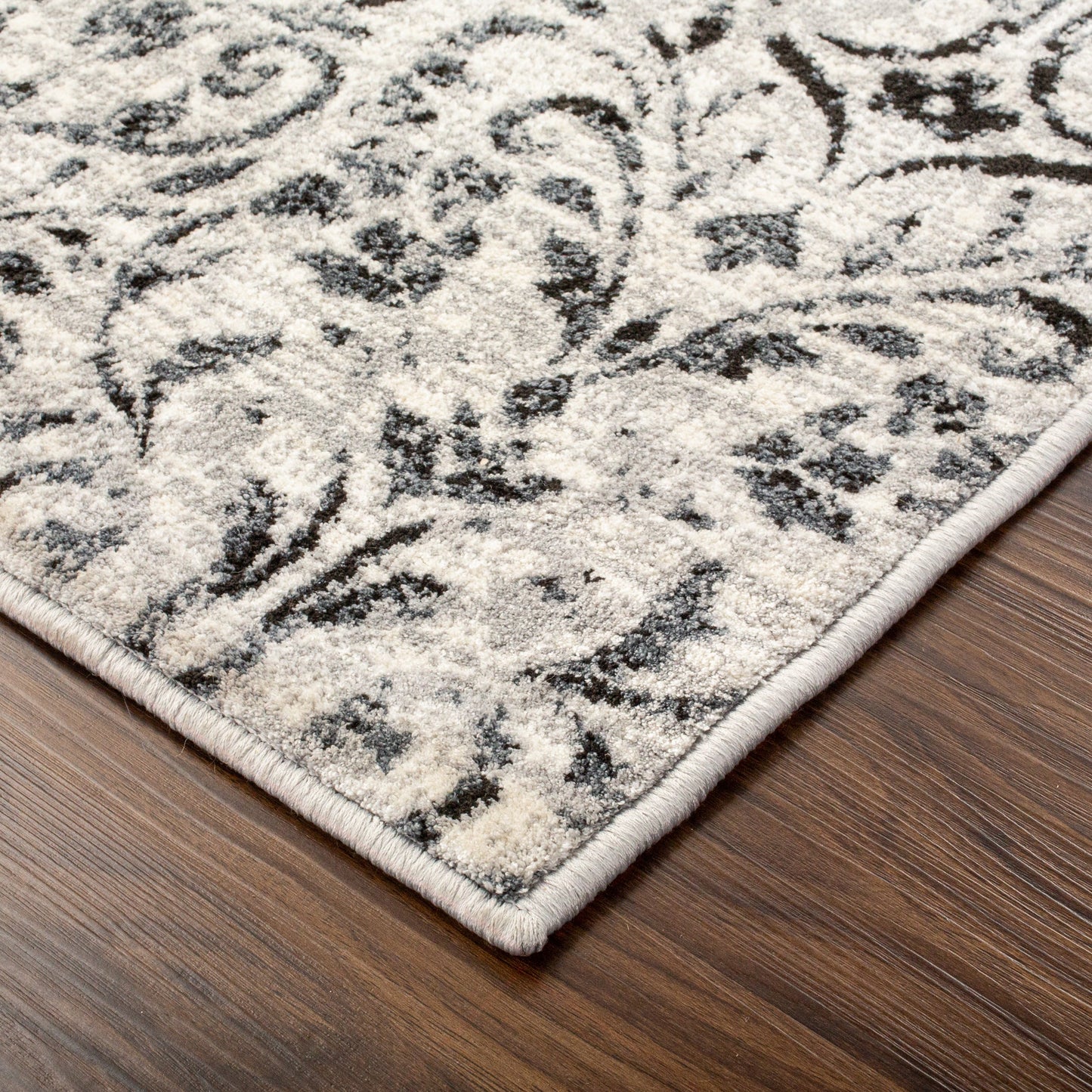 Superior Lovina Classic Scrolling Vine Indoor Area Rug - Platinum