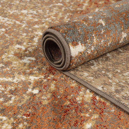 Superior Mabel Abstract Contemporary Indoor Area Rug or Runner - Brown-Rust