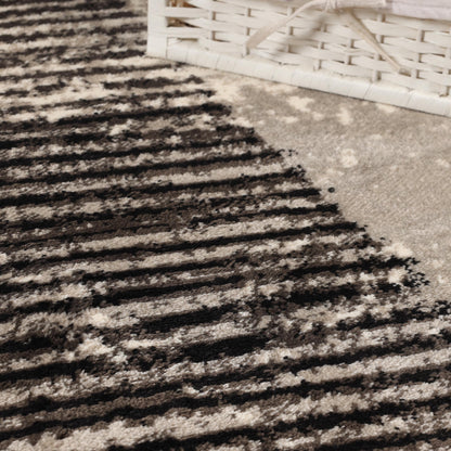 Superior Mabel Abstract Contemporary Indoor Area Rug or Runner - Grey