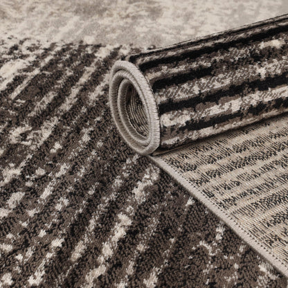 Superior Mabel Abstract Contemporary Indoor Area Rug or Runner - Grey