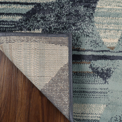 Superior Mahonia Leaf and Vine Indoor Area Rug or Runner  - Blue