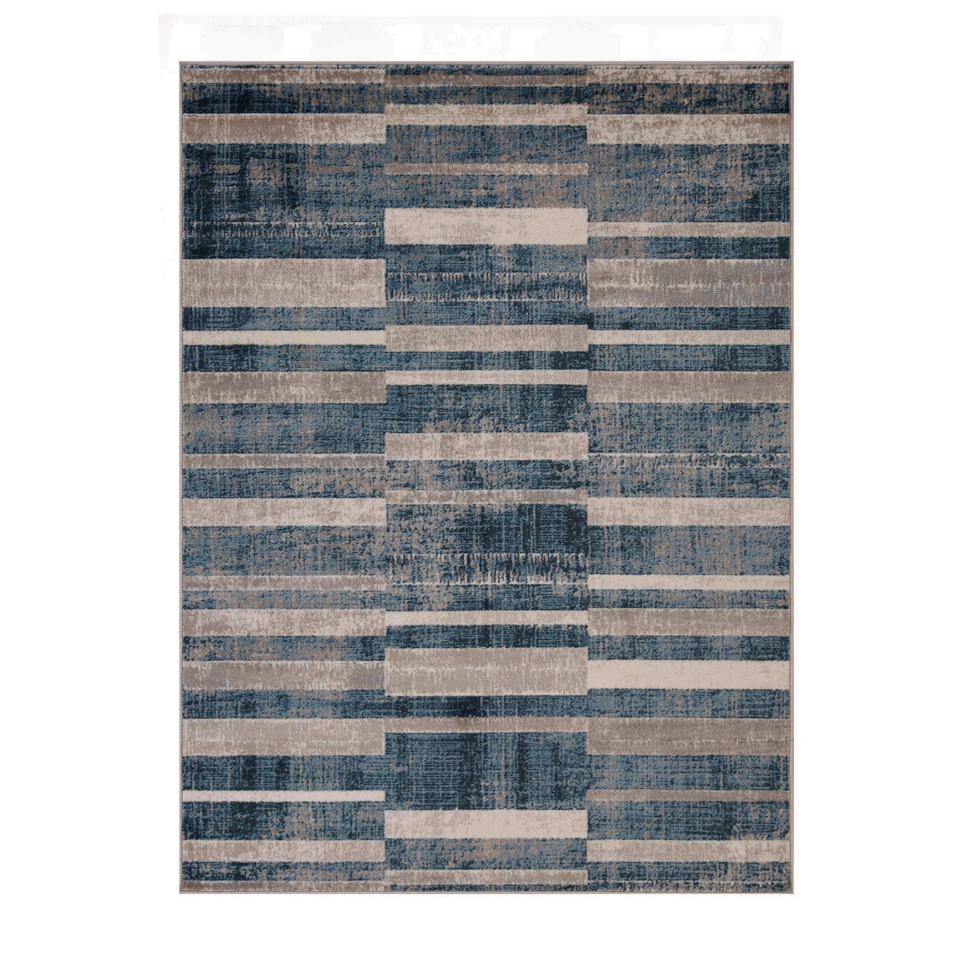 Superior Radko Modern Striped Indoor Area Rug or Runner - Blue-cream