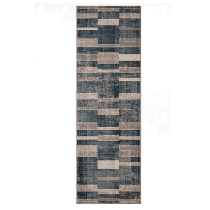 Superior Radko Modern Striped Indoor Area Rug or Runner - Blue-cream