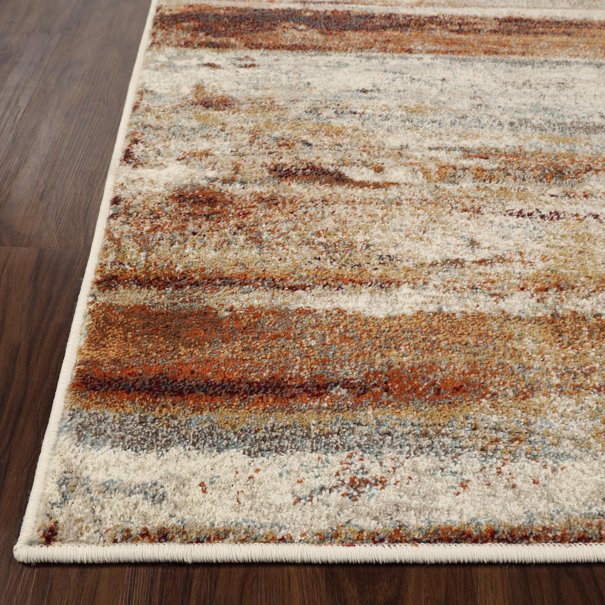 Superior Taia Striped Damask Indoor Area Rug or Runner - Rust-Cream