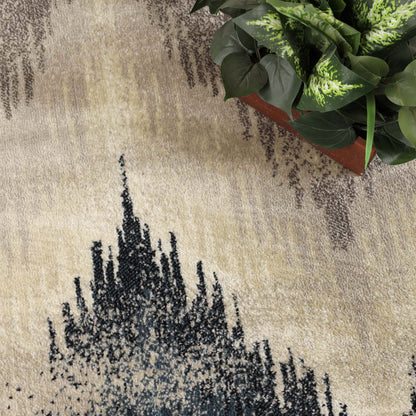 Superior Cadwell Abstract Faux Distressed Area Rug - Beige