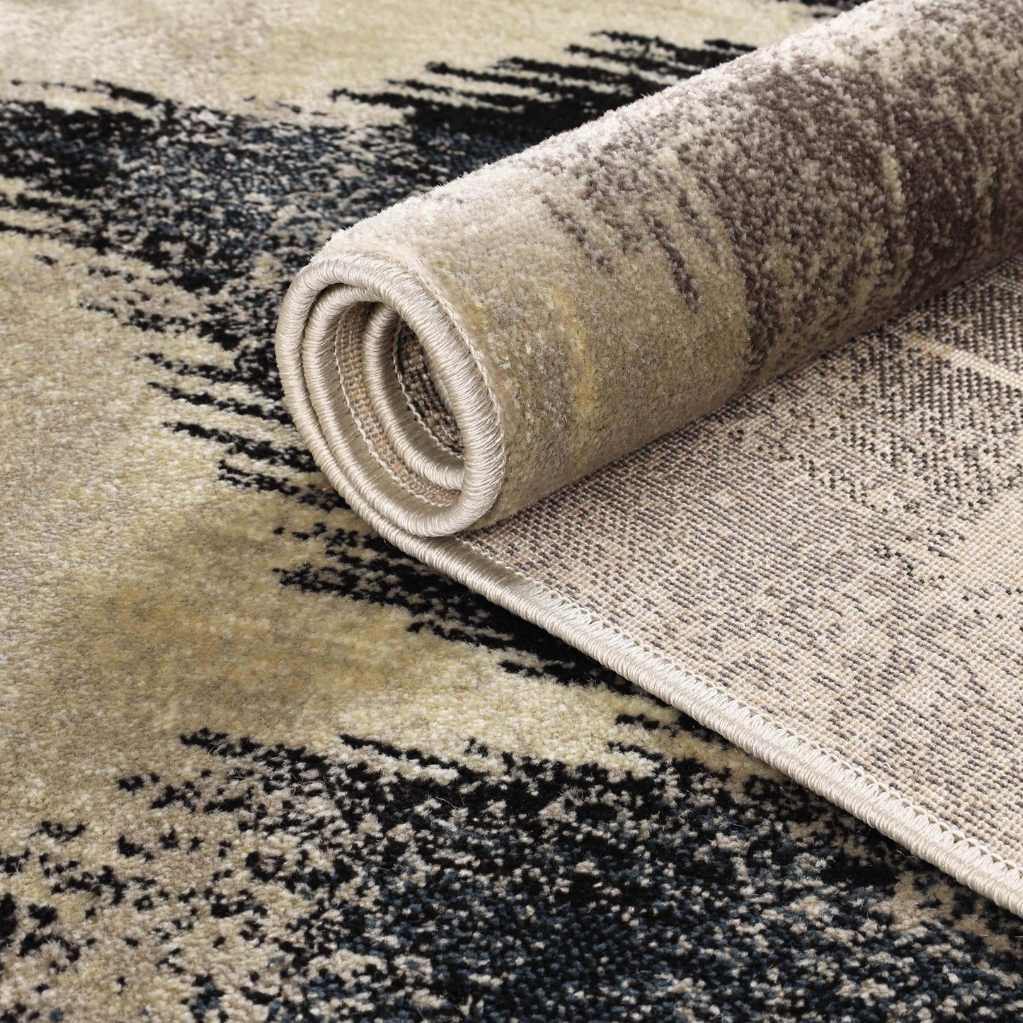 Superior Cadwell Abstract Faux Distressed Area Rug - Beige