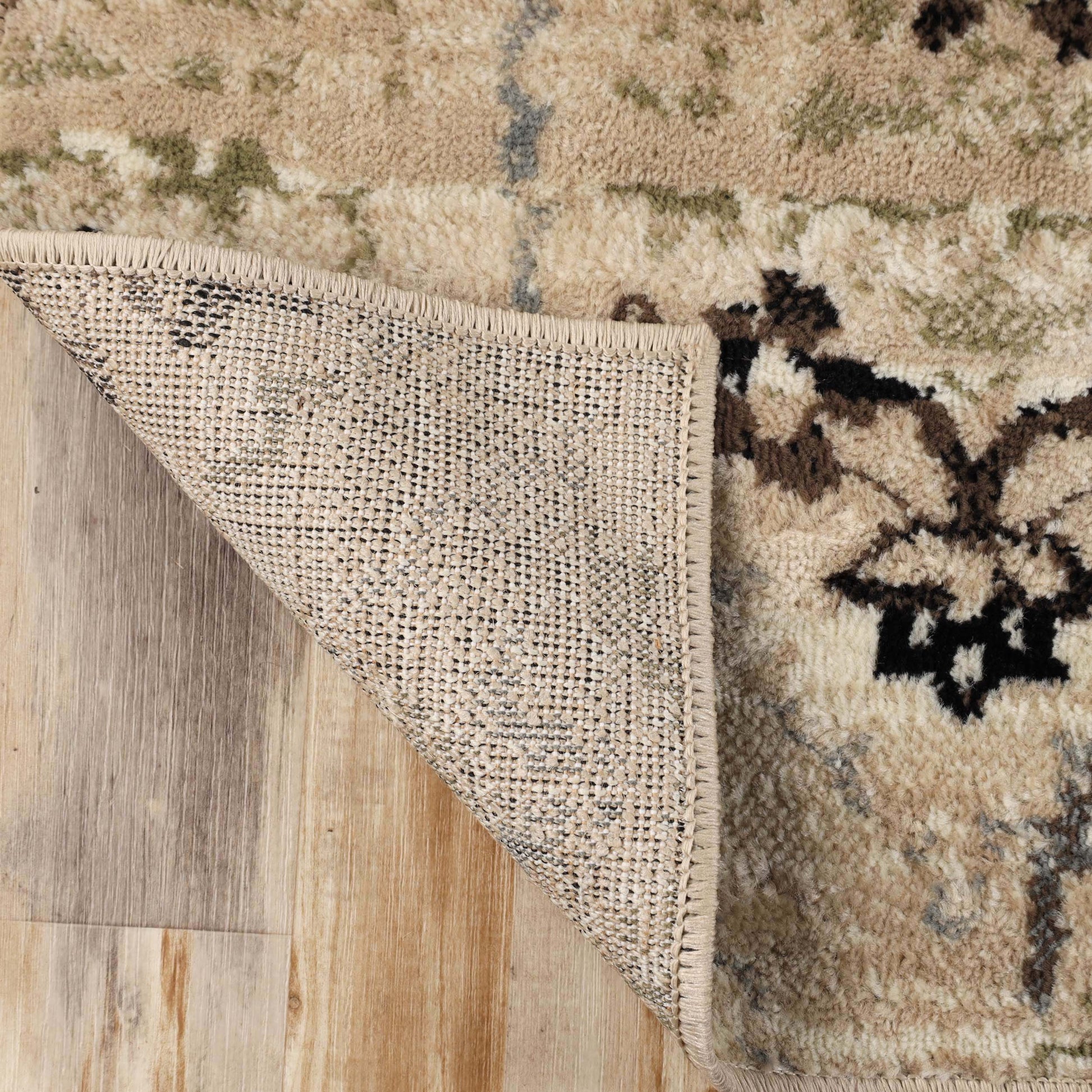 Superior Caldwell Modern Floral Damask Indoor Area Rug or Runner Rug Or Door Mat - Beige