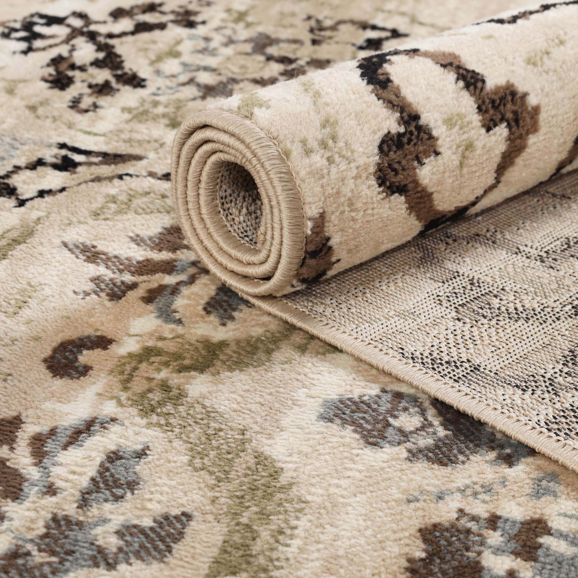 Superior Caldwell Modern Floral Damask Indoor Area Rug or Runner Rug Or Door Mat - Beige
