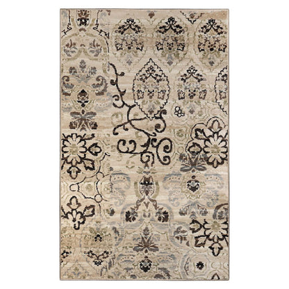 Superior Caldwell Modern Floral Damask Indoor Area Rug or Runner Rug Or Door Mat - Beige