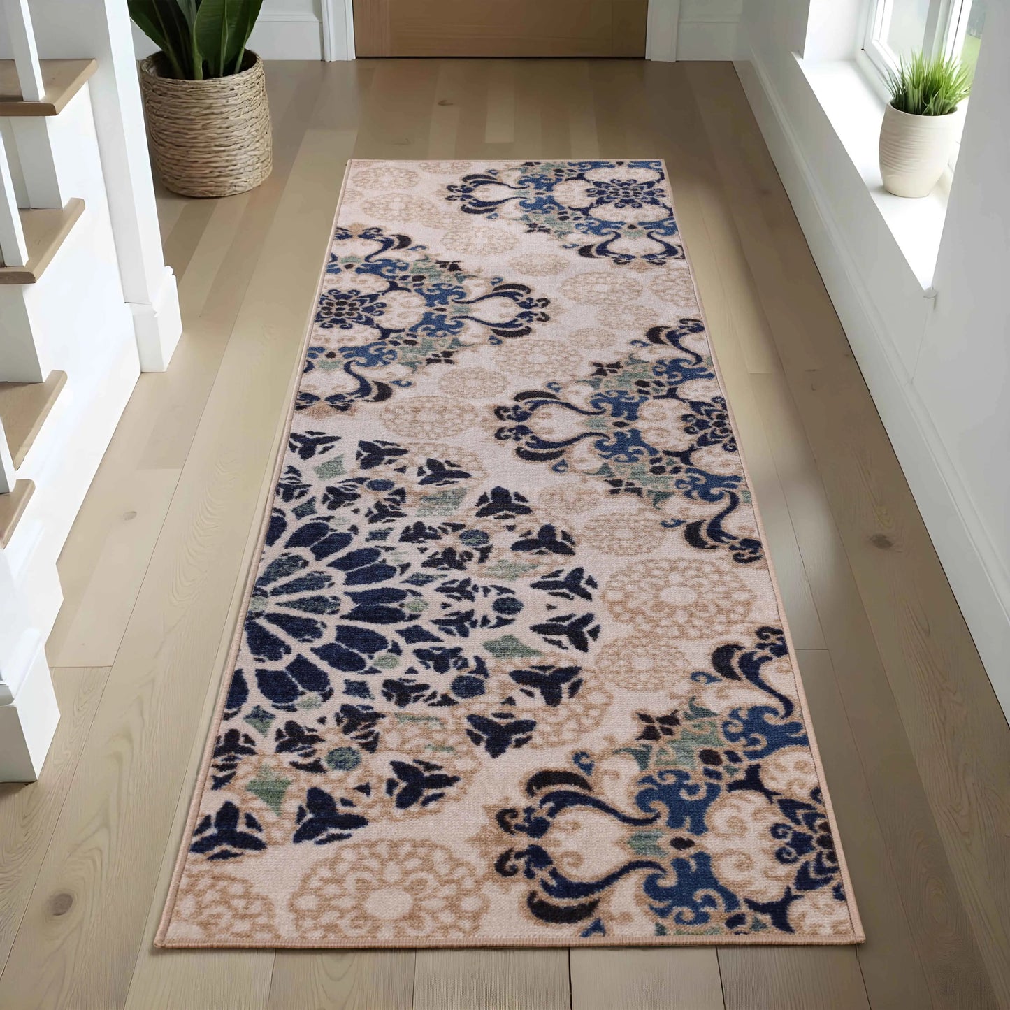 Thalia Modern Medallion Indoor Washable Area Rug