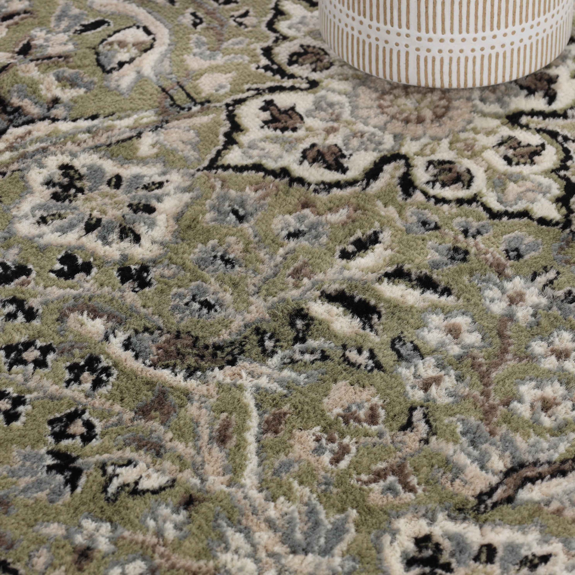 Radcliffe Traditional Floral Medallion Indoor Area Rug or Runner Rug - Green