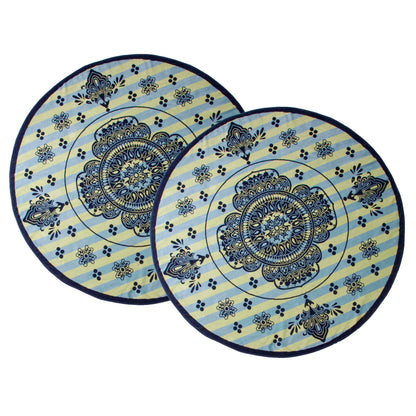 60" Round Cotton 2 Piece Beach Towel Set