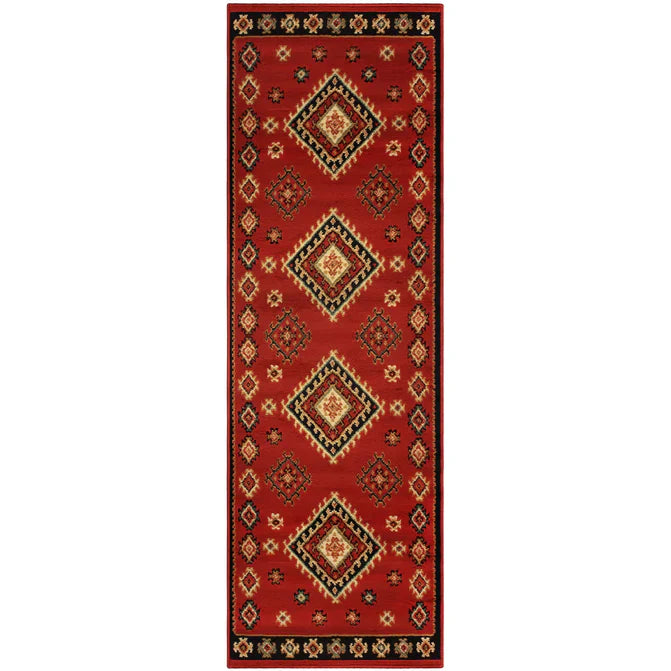 Santa Fe Southwestern Geometric Tribal Indoor Area Rug - Red