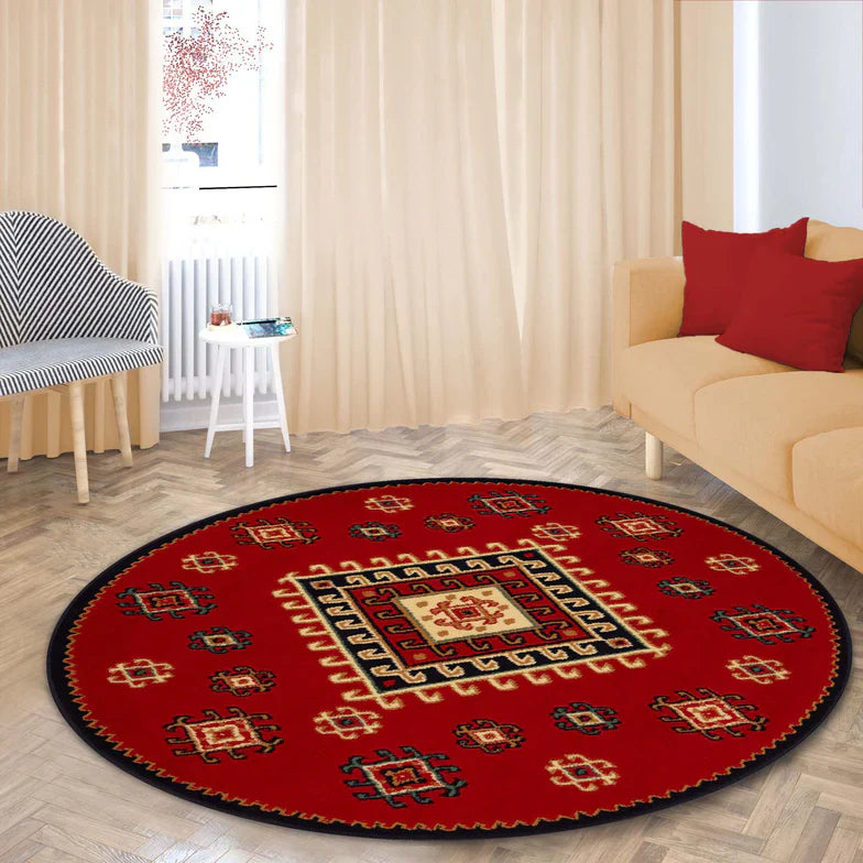 Santa Fe Southwestern Geometric Tribal Indoor Area Rug - Red