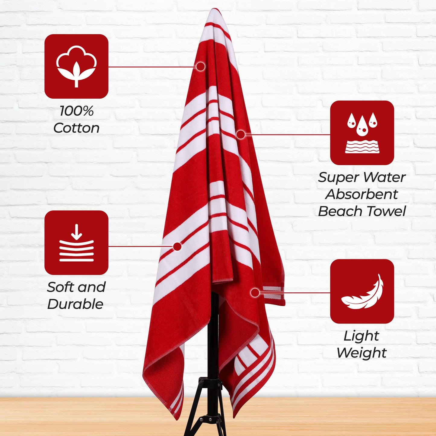 Striped Extra Large Oversized Absorbent Quick Dry Cotton Beach Towel