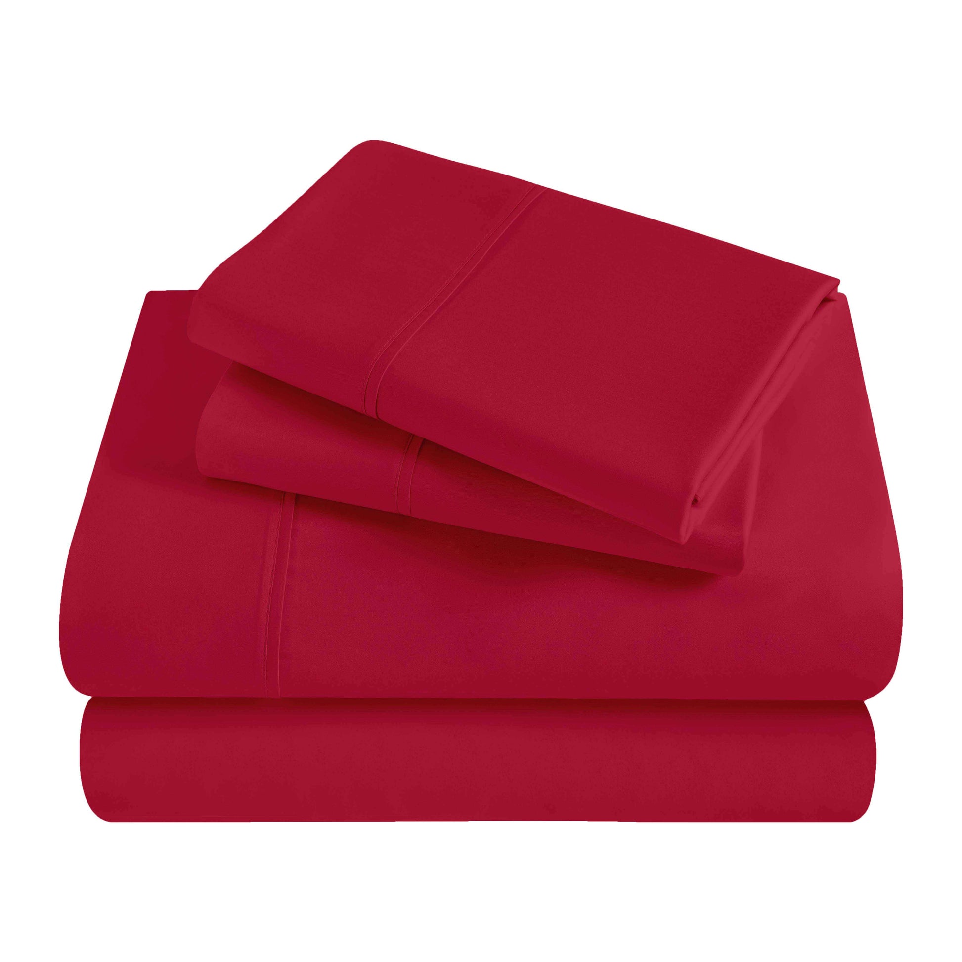 Egyptian Cotton 300 Thread Count Solid Deep Pocket Sheet Set - Red