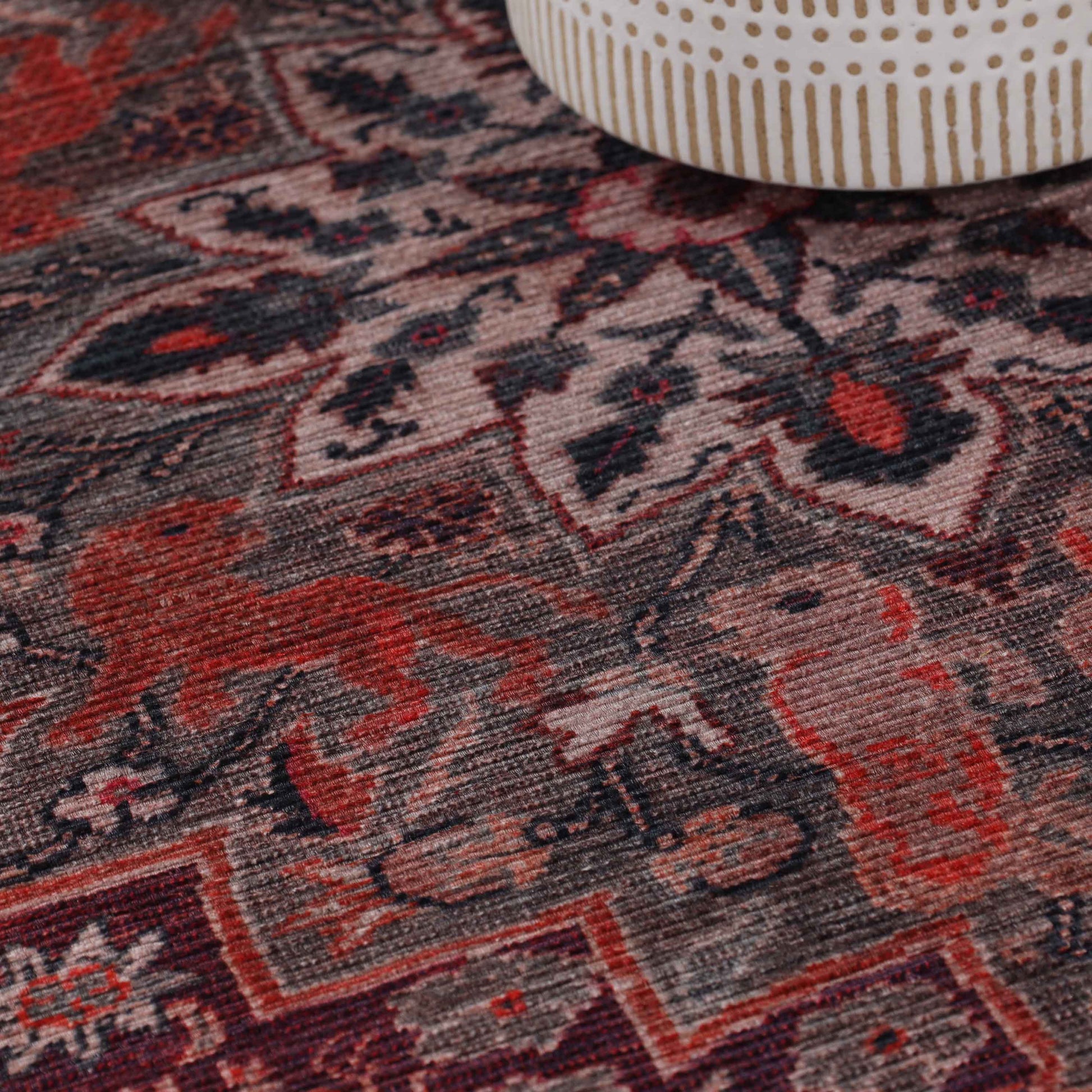 Copley Bohemian Oriental Medallion Wildlife Indoor Area Rug - Garnet Red
