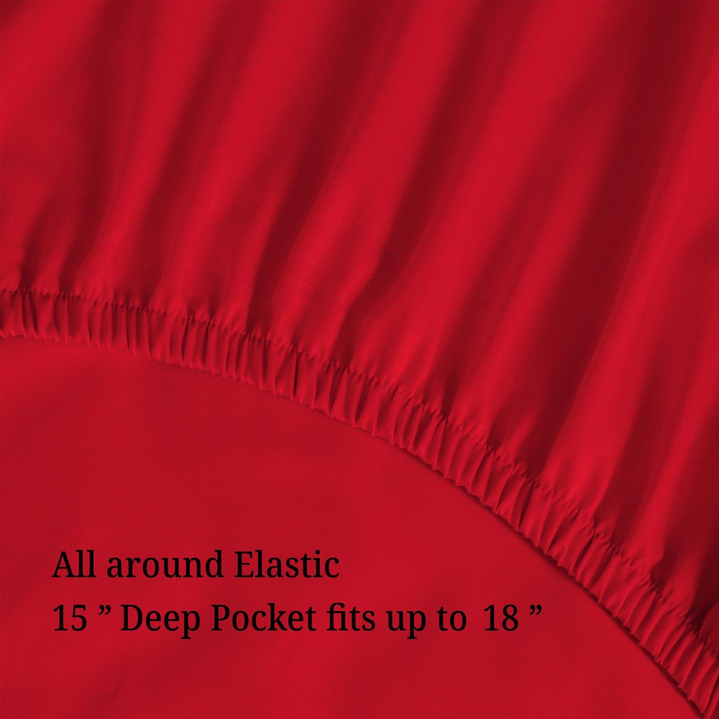 Egyptian Cotton 300 Thread Count Solid Deep Pocket Sheet Set - Red