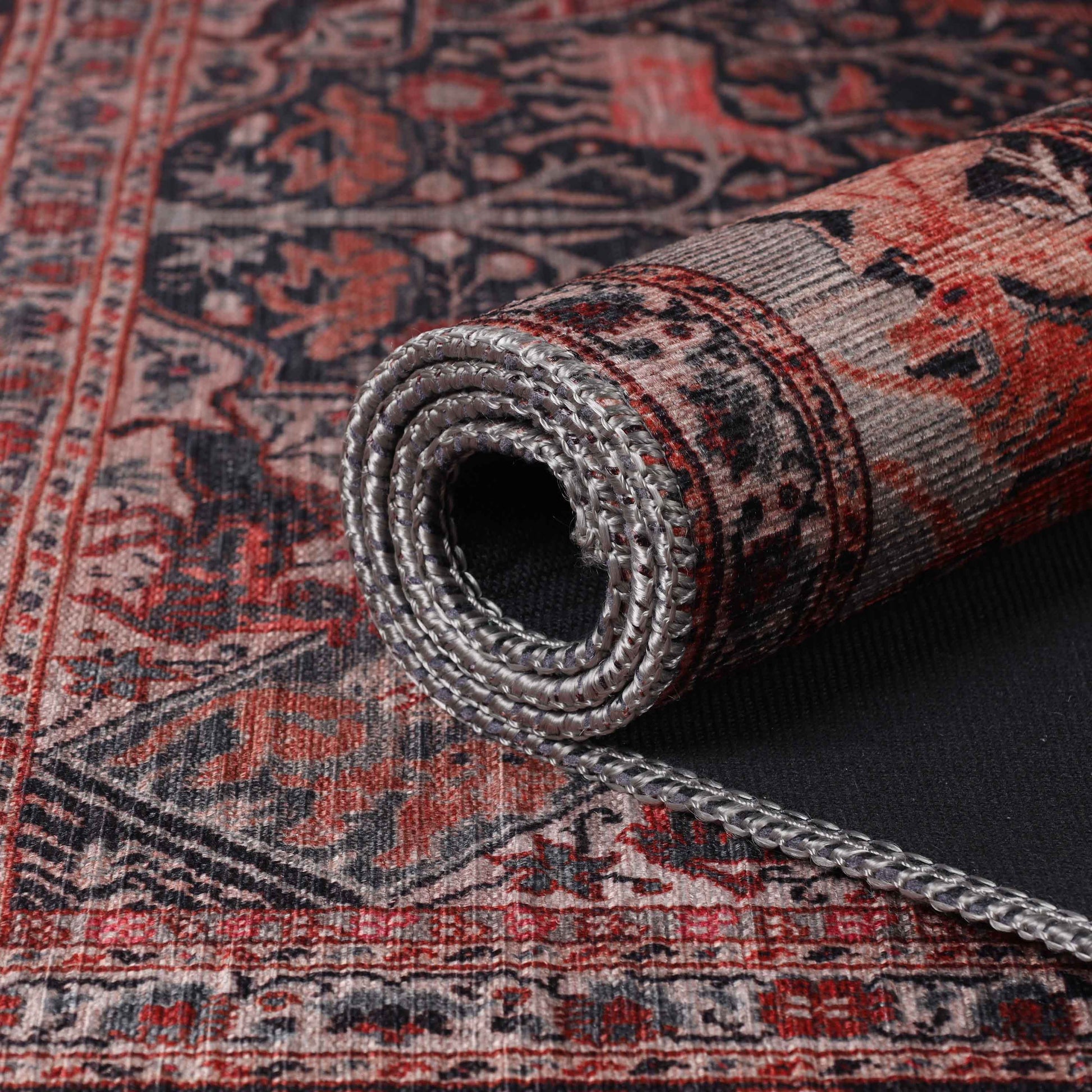 Copley Bohemian Oriental Medallion Wildlife Indoor Area Rug - Garnet Red