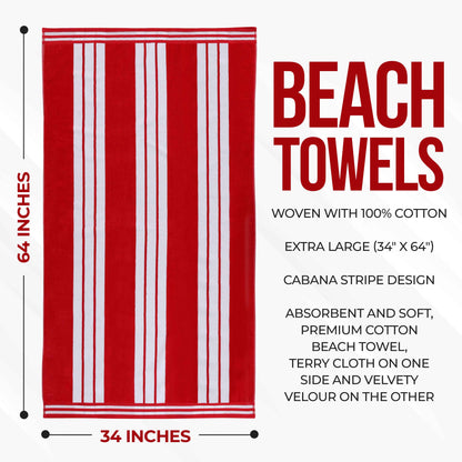 Striped Extra Large Oversized Absorbent Quick Dry Cotton Beach Towel