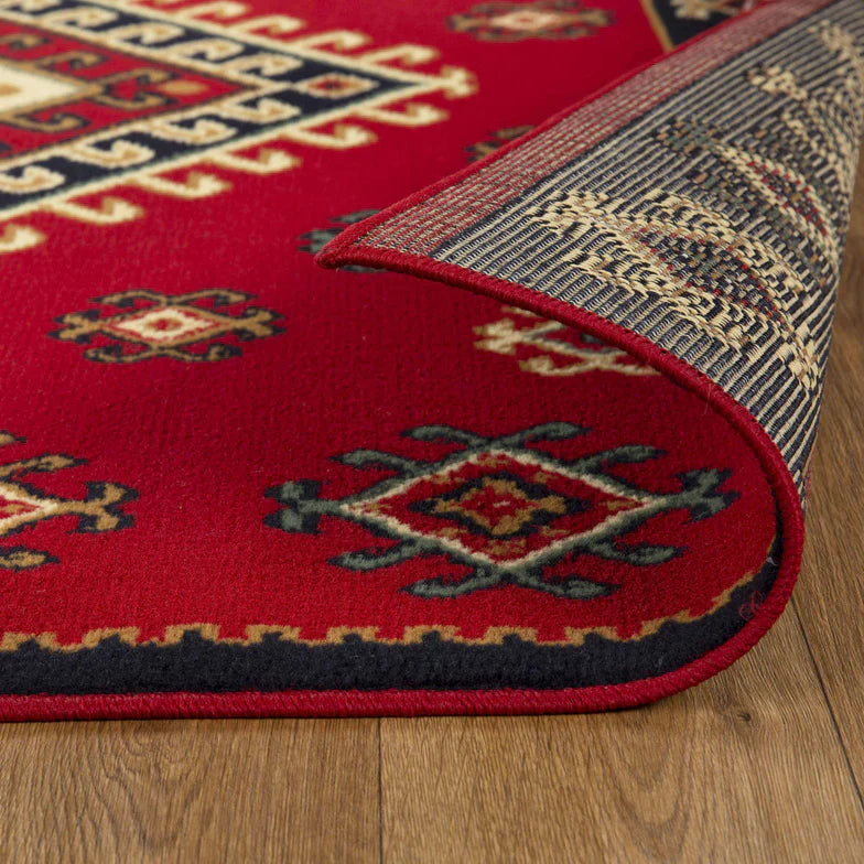 Santa Fe Southwestern Geometric Tribal Indoor Area Rug - Red