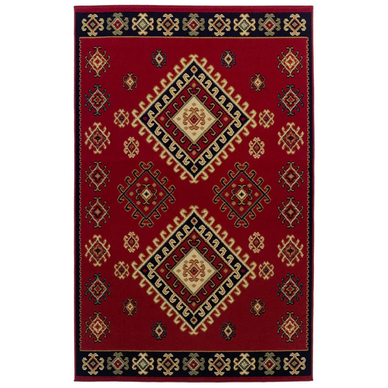 Santa Fe Southwestern Geometric Tribal Indoor Area Rug - Red