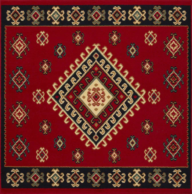 Santa Fe Southwestern Geometric Tribal Indoor Area Rug - Red