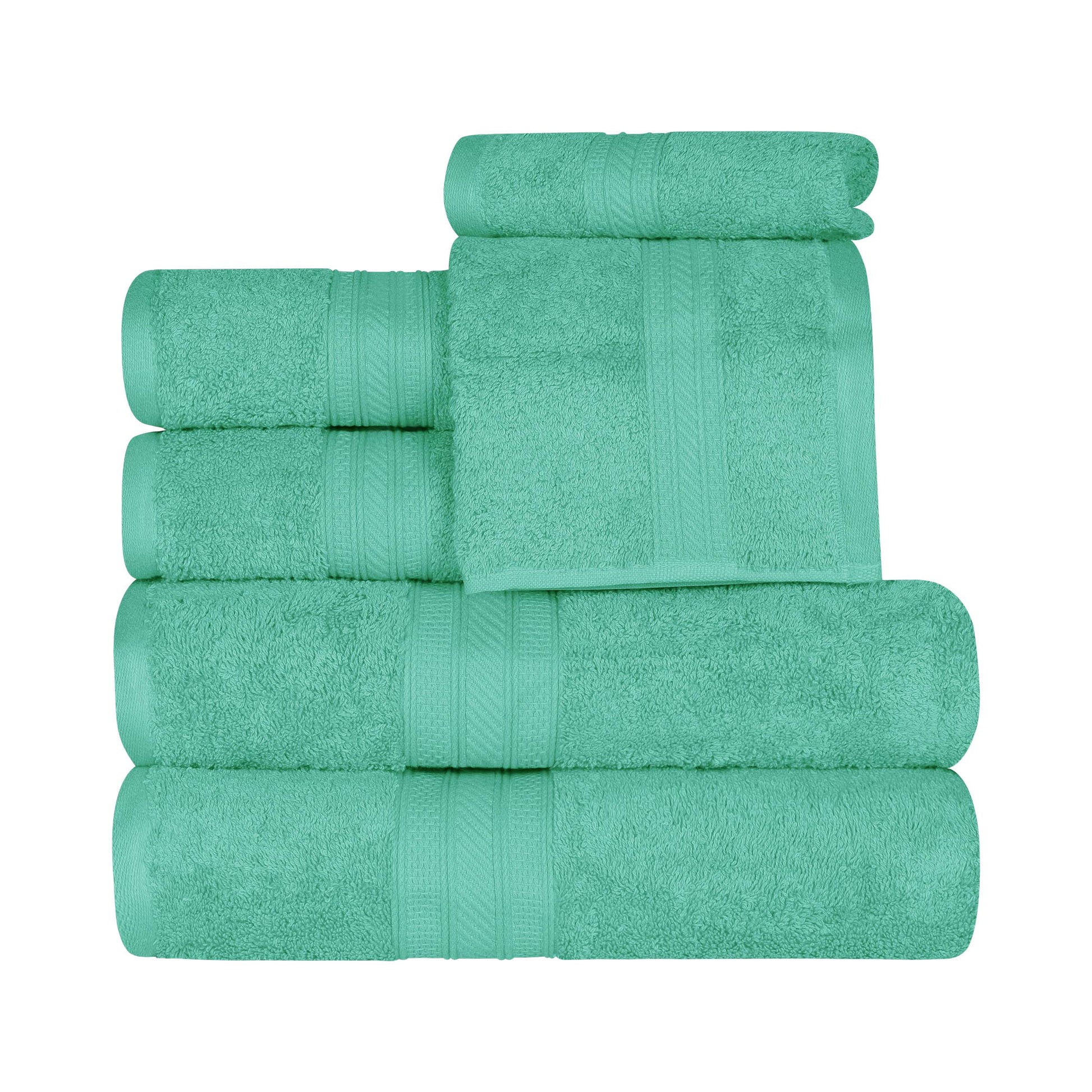 Cotton Heavyweight Absorbent Plush 6 Piece Towel Set - Rivulet