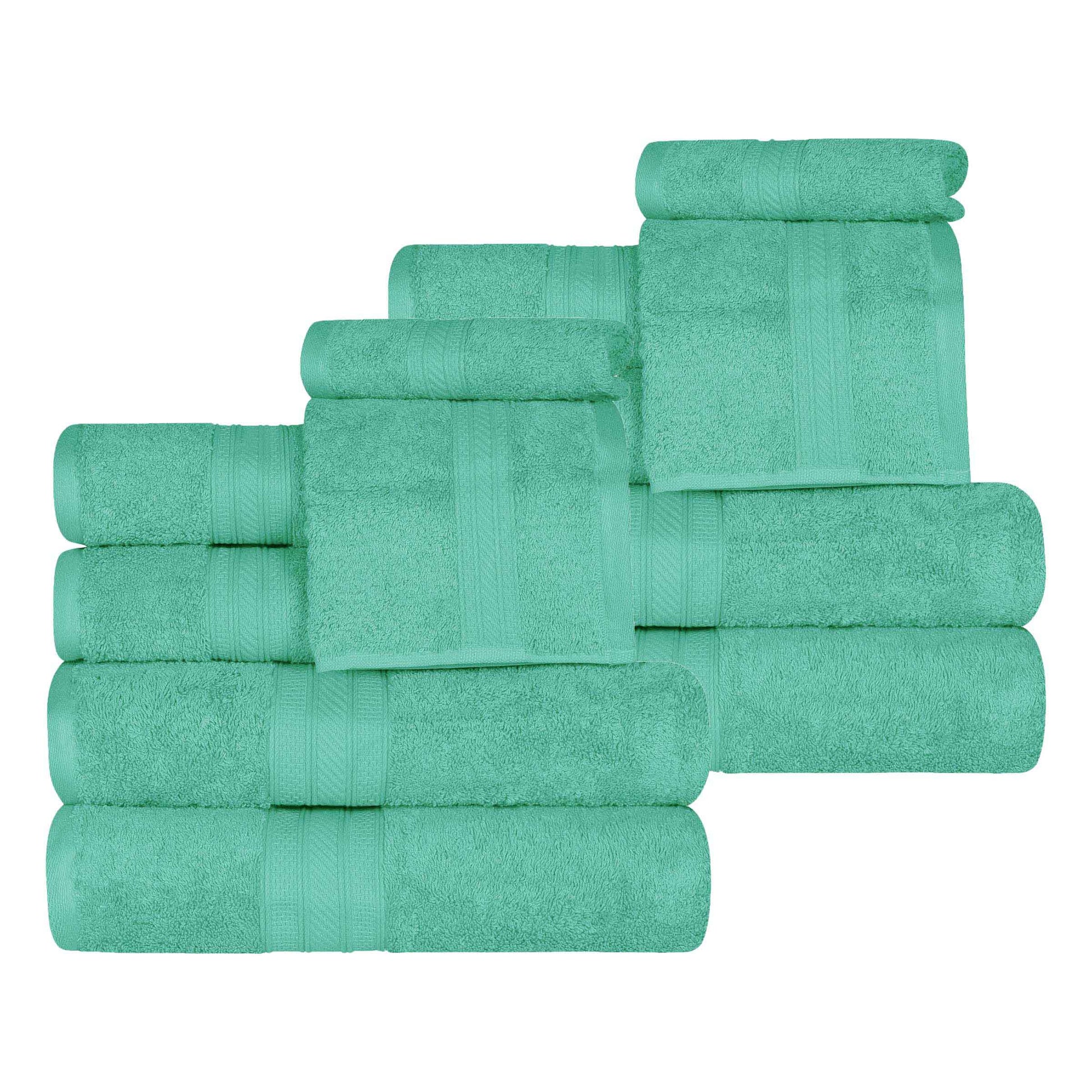 Atlas Cotton Plush Absorbent Heavyweight 12 Piece Assorted Towel Set - Rivulet