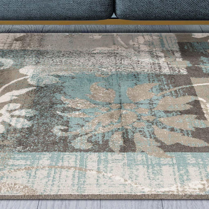 Pastiche Contemporary Floral Patchwork Indoor Area Rug or Runner - Rivulet