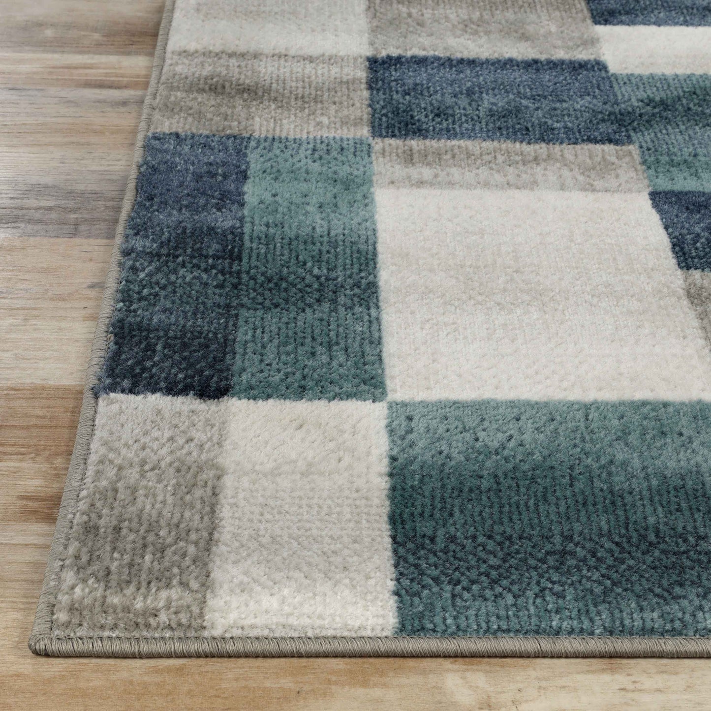 Clifton Geometric Color Block Plush Indoor Area Rug or Runner Rug - Rivulet