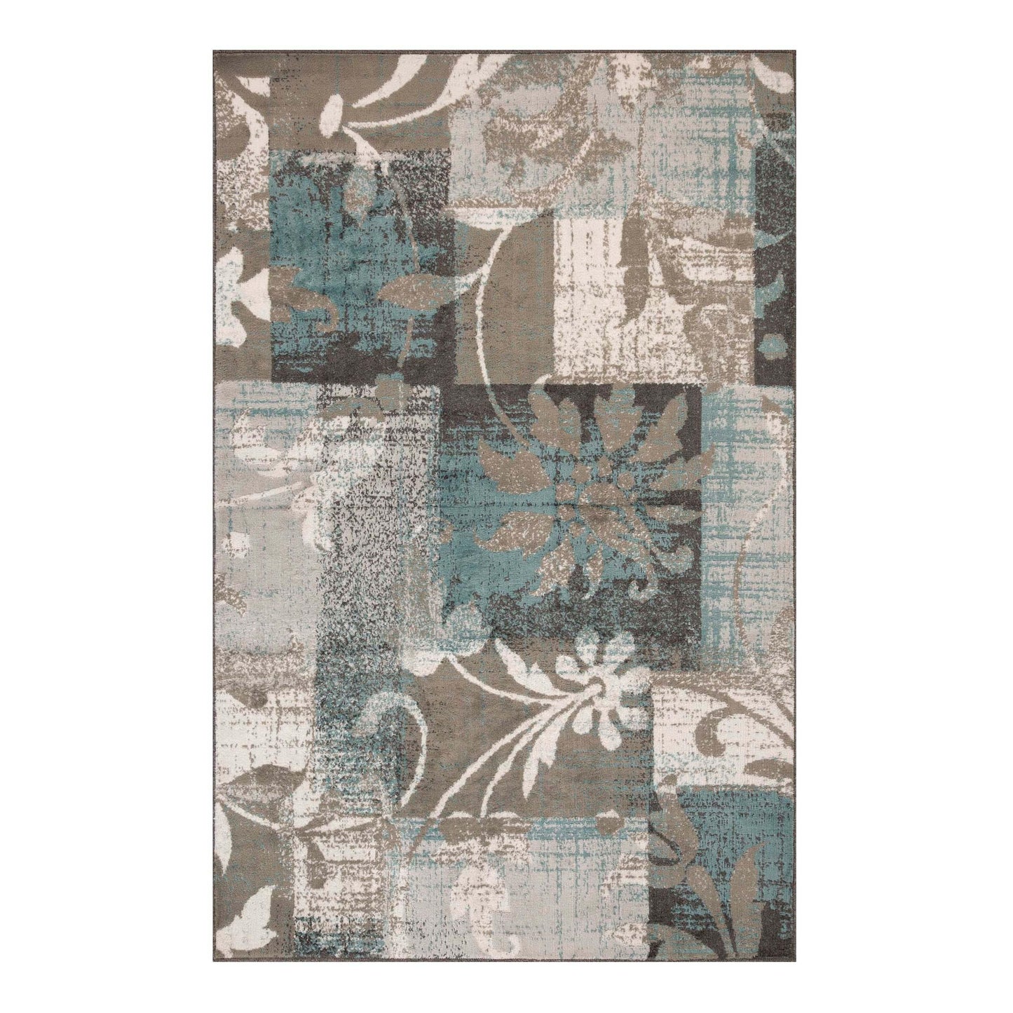 Pastiche Contemporary Floral Patchwork Indoor Area Rug or Runner - Rivulet