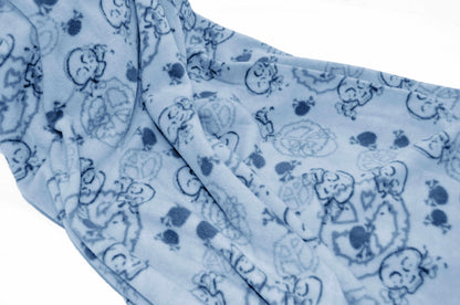  Superior Rock Party Skull and Peace Sign Kids Fleece Throw Blanket - Blue