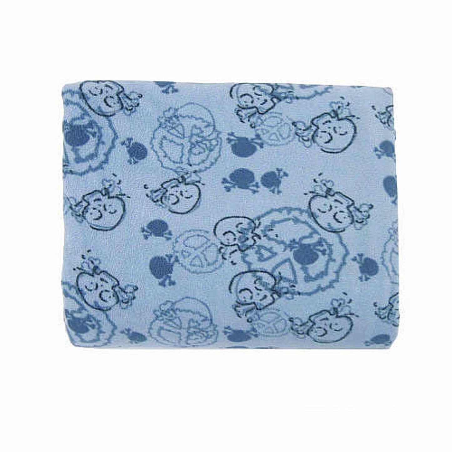  Superior Rock Party Skull and Peace Sign Kids Fleece Throw Blanket - Blue