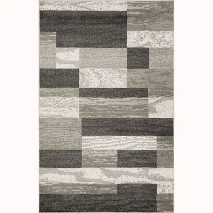 Rockwood Modern Geometric Patchwork Indoor Area Rug or Runner - Charcoal