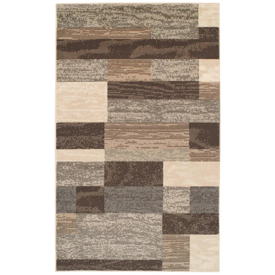 Rockwood Modern Geometric Patchwork Indoor Area Rug or Runner - Slate